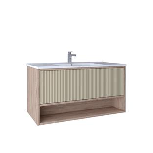 Kobos Elegant 100 Cm Lavabo Dolabı Light Walnut + Luna KB710091