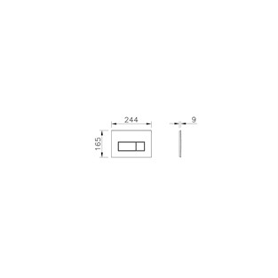 VitrA Root Square Kumanda Paneli Parlak Siyah 740-2350