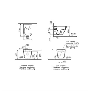 VitrA S50 Rim-ex Kanalsız Asma Klozet 7740B003-0850