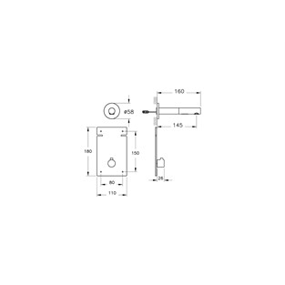 VitrA Origin Temassız Ankastre Lavabo Bataryası (Kısa) Krom A47110