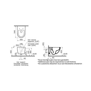 VitrA Sento Rim-ex Asma Klozet 54cm Mat Siyah 7748B083-0559