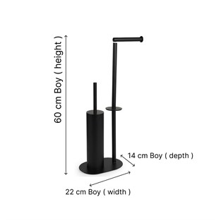 Kobos Hareketli WC Set Yuvarlak Mat Siyah KBW-829MB