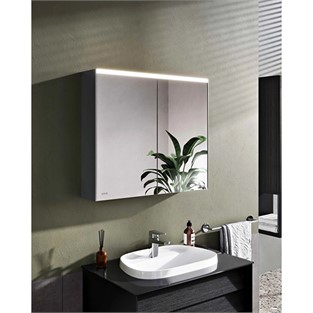 VitrA Aydınlatmalı Prime Dolaplı Ayna 80 cm Fırçalı Krom