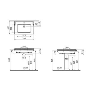 Valarte Etajerli Lavabo 80 cm-Beyaz 7802B003-0001