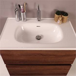 Kobos Simple 60 cm Çekmeceli Banyo Dolabı Seti Miling Oak