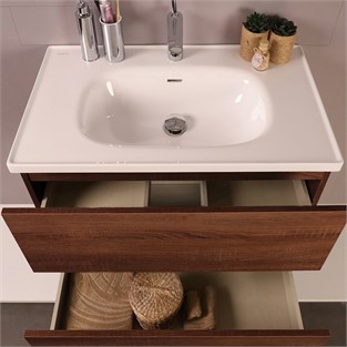 Kobos Simple 60 cm Çekmeceli Banyo Dolabı Seti Miling Oak
