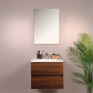 Kobos Simple 60 cm Çekmeceli Banyo Dolabı Seti Miling Oak