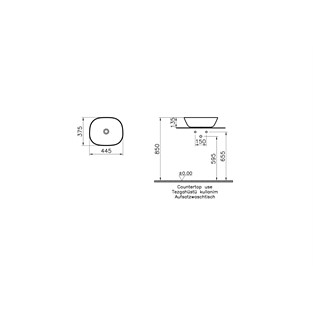 VitrA Plural Çanak Lavabo Mat Siyah 45 cm 7810B483-0016
