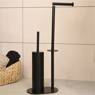 Kobos Hareketli WC Set Yuvarlak Mat Siyah KBW-829MB