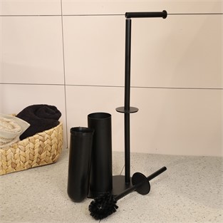 Kobos Hareketli WC Set Yuvarlak Mat Siyah KBW-829MB