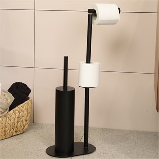 Kobos Hareketli WC Set Yuvarlak Mat Siyah KBW-829MB