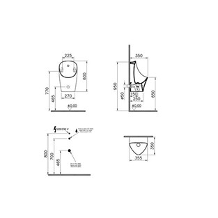 VitrA M-Line Temassız Fotoselli Kanalsız Rim-ex Pisuvar (Elektrikli) 8305B003-5633
