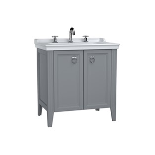 VitrA Valarte Kapaklı Etajerli Lavabo Dolabı 80 cm Mat Gri 62163