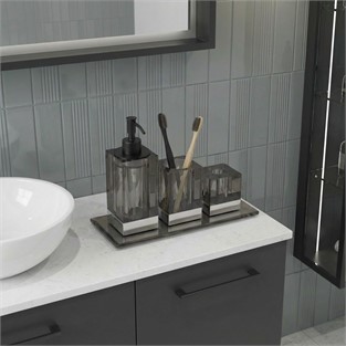 Kobos Gri Cam Diş Fırçalık KBW30001