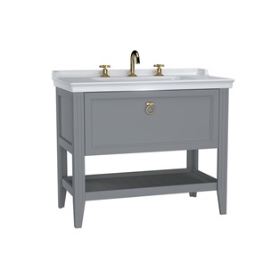 VitrA Valarte Çekmeceli Etajerli Lavabo Dolabı 100 cm Mat Gri 62193
