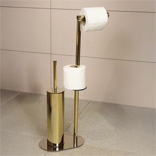 Kobos Hareketli WC Set Yuvarlak Parlak Altın KBW-829GL
