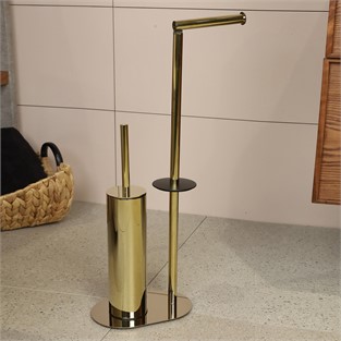 Kobos Hareketli WC Set Yuvarlak Parlak Altın KBW-829GL