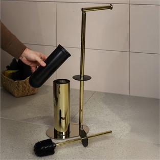 Kobos Hareketli WC Set Yuvarlak Parlak Altın KBW-829GL