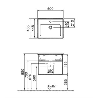 VitrA S30 Lavabo Dolabı 60 Cm Altın Kiraz  63328