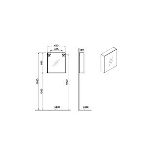 VitrA Basis Dolaplı Ayna Sol 66900