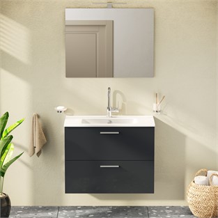 VitrA Mia Banyo Dolabı Seti 80 cm Antasit 75100