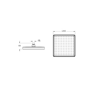 Artema Core Square Duş Başlığı 1F 250 mm Soft Altın A4591374