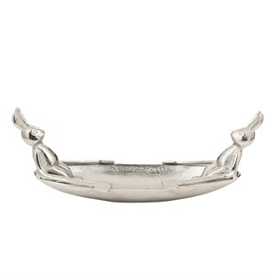Vitale Silver Dekoratif Tavşanlı Kayık Tabak AK.IU0253