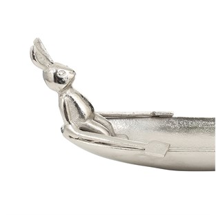 Vitale Silver Dekoratif Tavşanlı Kayık Tabak AK.IU0253