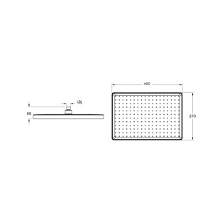 VitrA Prime Square Duş Başlığı 1F 400mm Krom A45921