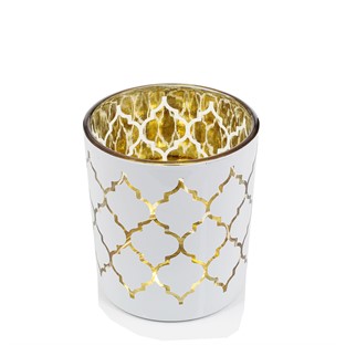 Vitale Cam Mumluk Beyaz-Gold 8 cm AK.JFHC6702450