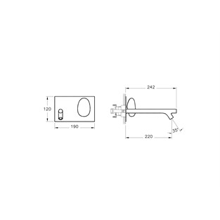 VitrA İstanbul Ankastre Lavabo Bataryası Krom (Sıva Üstü) A42231