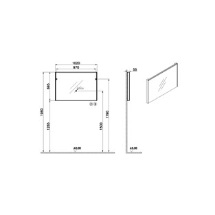 VitrA Core Düz Ayna 100 cm 66916