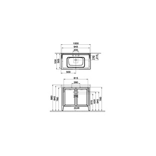 VitrA Valarte Kapaklı Etajerli Lavabo Dolabı 100 cm Mat Gri 62166