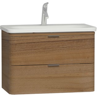 VitrA Nest Trendy Lavabo Dolabı 80 cm 2 Çekmeceli Hareli Doğal Ahşap 56147