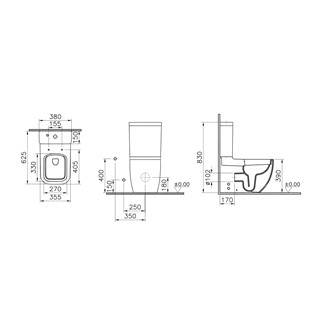 Vitra S25 SmoothFlush Kanalsız Duvara Tam Dayalı Klozet Rezervuar Seti 9892B003-7201