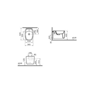 VitrA Plural Asma Bide 55 cm Mat Siyah 7831B483-0288