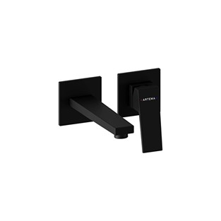 Artema Minimax Square Ankastre Lavabo Bataryası Kısa Mat Siyah A4359236