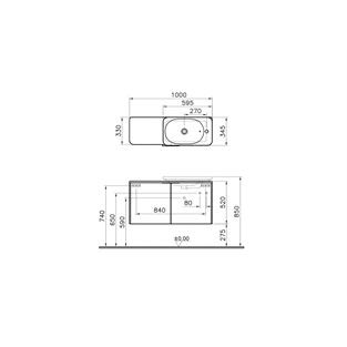 VitrA Nest Trendy Dar Lavabo Dolabı Ahşap 100cm 56133