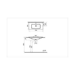 VitrA Mia Etajerli Lavabo 80 cm 7462L003-0001