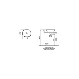 VitrA Plural Çanak Lavabo Oval 45x38 cm Mat Yosun Yeşili 7810B475-0016