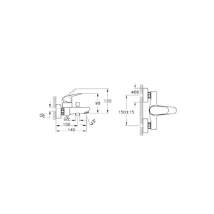 Artema Flow Round Banyo Bataryası Krom A43057