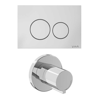 VitrA Origin 800-2033 Kumanda Paneli ve Stop Valf Seti Parlak Krom (740-2480, A41461GR)