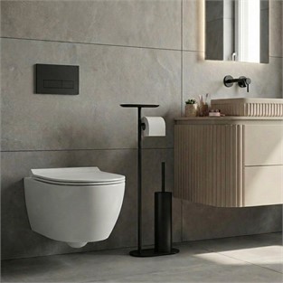Kobos Nova Hareketli WC Set Yuvarlak Mat Siyah KBW-836-1MB