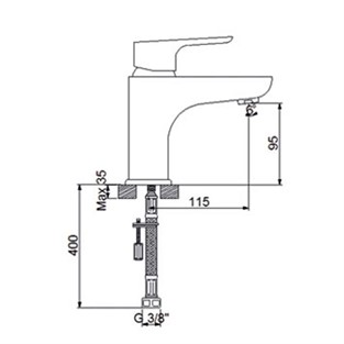 Newarc Loft Lavabo Bataryası Siyah 921521B
