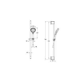 Artema Base Round Sürgülü El Duşu 1F 100mm Krom A45909