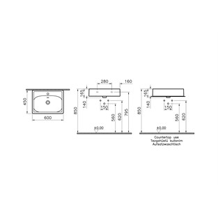 VitrA Equal Çanak Lavabo Beyaz 60 cm 7241B403-0631