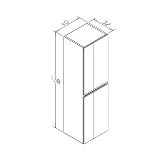 ORKA Likya Boy Dolabı Mat Antrasit 40 cm ORKA3001084
