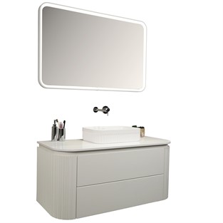 Kobos Gloria 100 cm Banyo Dolabı Seti Bianco