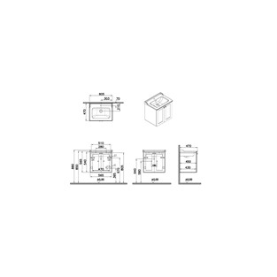VitrA Root Classic Kapaklı Lavabo Dolabı 60 cm Mat Beyaz 68701