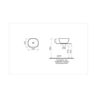 VitrA Plural Çanak Lavabo 45x38 Mat Beyaz 7811B401-0016